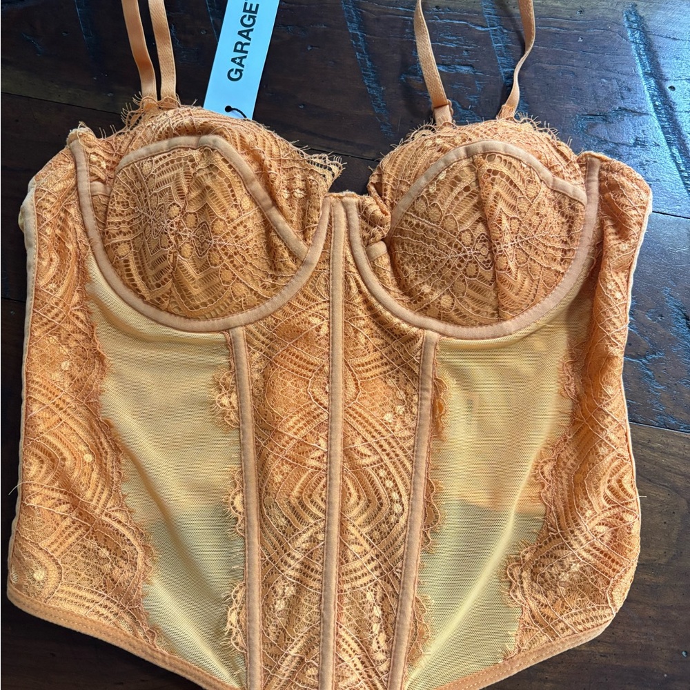 Garage Tangerine Lace Bustier